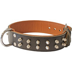 Boon Dog fashion Boon Dog fashion halsband Pyramide luxe, 40 mm/ 50 cm, donkerbruin.