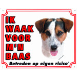 Waakbord groot in kleur, Jack Russel glad.