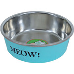 Boon katteneetbak RVS meow 11 cm, mint.