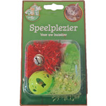 Boon Boon kattenspeelgoed blister a 2 knisper bal, plastic bal en muis.