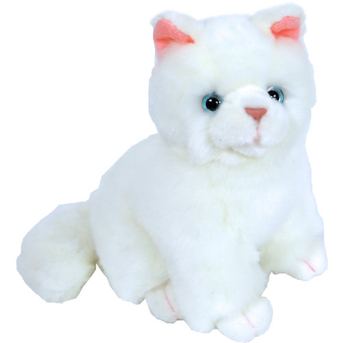 Boony "Natural Decoration" Boony Natural Decoration kitten pluche zittend wit, 20 cm.