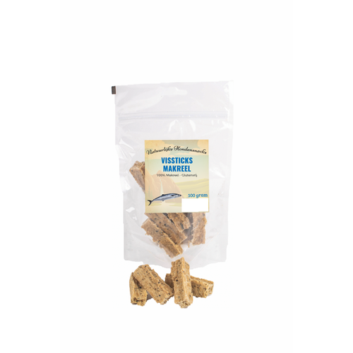 Natuurlijke hondensnacks Vissticks makreel 100 gram