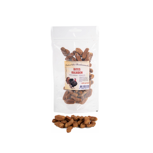 Natuurlijke hondensnacks Bites Kalkoen 100 gram