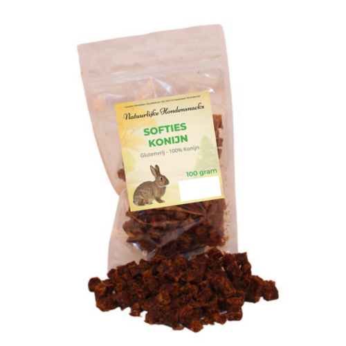 Natuurlijke hondensnacks Softies konijn 100 gram