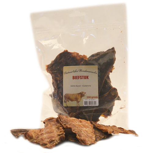 Natuurlijke hondensnacks Biefstuk 200 gram