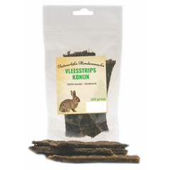 Natuurlijke hondensnacks Vleesstrips konijn 100 gram