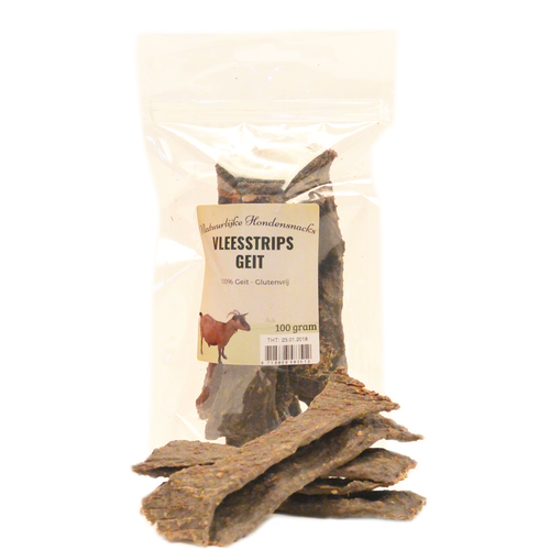 Natuurlijke hondensnacks Vleesstrips geit 100 gram