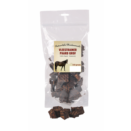 Natuurlijke hondensnacks Vleestrainer paard grof 150 gram