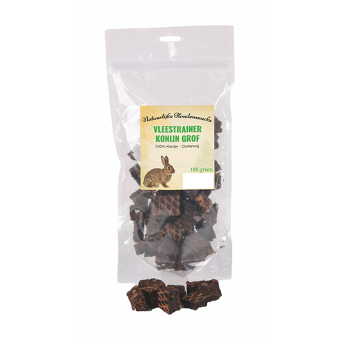 Natuurlijke hondensnacks vleestrainer konijn grof 150 gram