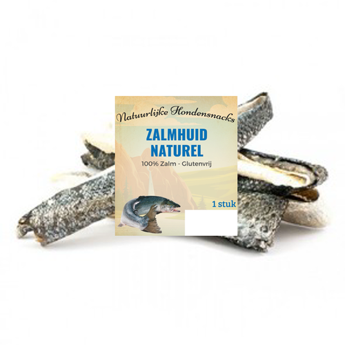 Natuurlijke hondensnacks Zalmhuid naturel 150 gram