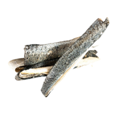 Natuurlijke hondensnacks Zalmhuid naturel 500 gram