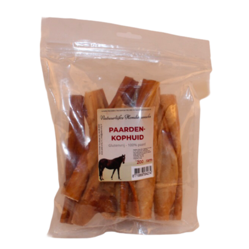 Natuurlijke hondensnacks Paardenkophuid 200 gram
