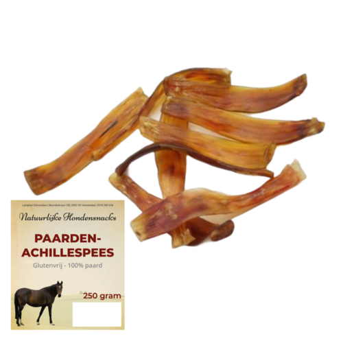 Natuurlijke hondensnacks Paardenachillespees 250 gram