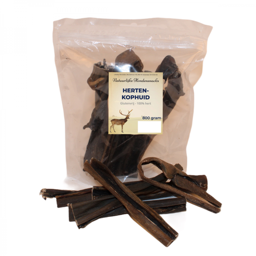 Natuurlijke hondensnacks Hertenkophuid 800 gram