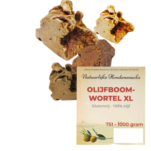 Natuurlijke hondensnacks Olijfboomwortel xl 751 - 1000 gram