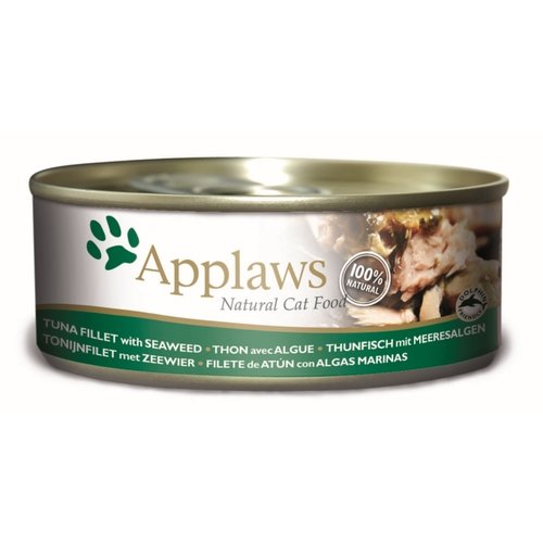 Applaws Hond & Kat Applaws Blik Cat Tuna Fillet & Seaweed. 156 gr.