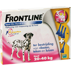 Frontline Frontline spot on dog L 4 Pipet 4 pip. 20 - 40 kg