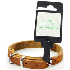 Tijssen goed voor dieren Halsband Vetleer Cognac 1 st. 12 mm / 35 cm