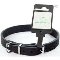 Tijssen goed voor dieren Halsband Vetleer Zwart 1 st. 18 mm / 50 cm