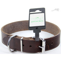 Tijssen goed voor dieren Halsband Vetleer Bruin 1 st. 35 mm / 60 cm