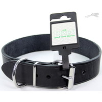 Tijssen goed voor dieren Halsband Vetleer Zwart 1 st. 35 mm / 65 cm