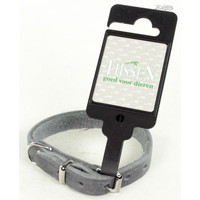 Tijssen goed voor dieren Halsband Vetleer Grijs 1 st. 12 mm / 30 cm