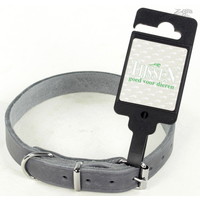 Tijssen goed voor dieren Halsband Vetleer Grijs 1 st. 18 mm / 50 cm