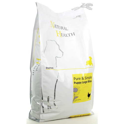 Natural Health Voer NH Dog Chicken & Rice Puppy Large Bite  7,5 kg. Large Bite