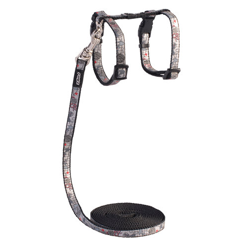 Rogz Beltz Catz Reflectocat Tuig+Lijn XS Black Cat 1 st. Extra Small