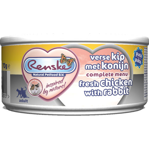 Renske Renske Kat Blik Paté Kip met Konijn 70 gr.