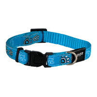 Rogz Beltz Fancy Dress Halsband S Turq Paw 1 st. Small
