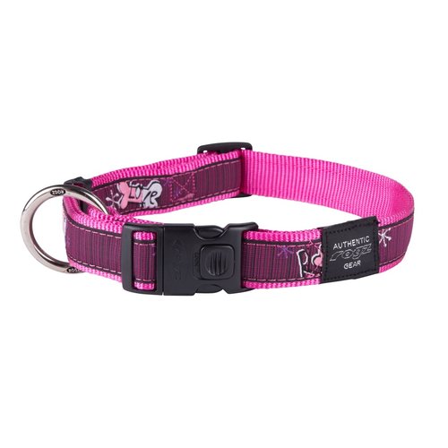 Rogz Beltz Fancy Dress Halsband XL Pink Love 1 st. Extra Large