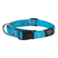 Rogz Beltz Fancy Dress Halsband L Turq Paw 1 st. Large