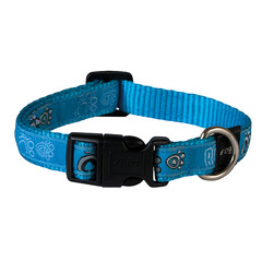 Rogz Beltz Fancy Dress Halsband M Turq Paw 1 st. Medium