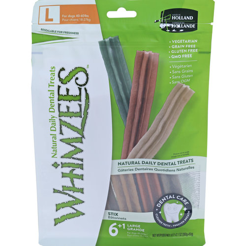 Whimzees Whimzees stix assorti large, 7 stuks in valuebag.