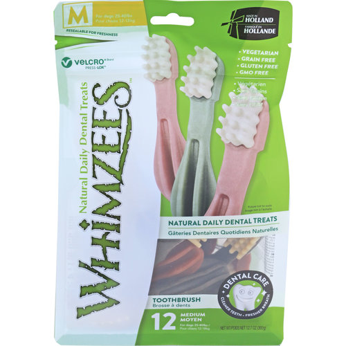 Whimzees Whimzees toothbrush assorti medium, 12 stuks in valuebag.