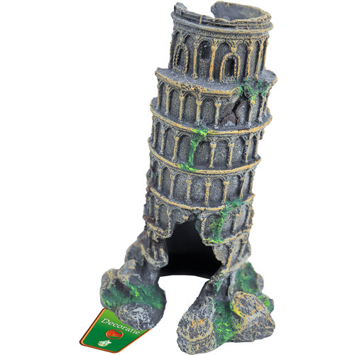 Boon aqua deco Boon Aqua Deco ornament polyresin toren van Pisa groen, 15x11x22 cm.