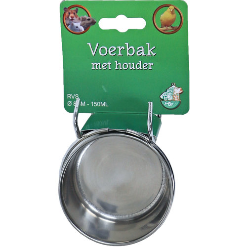 Boon Boon voerbak RVS met houder universeel, Ø 8 cm -150 ml.