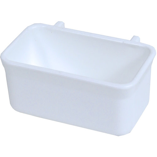 Voerbak 053 rechthoekig plastic, wit.