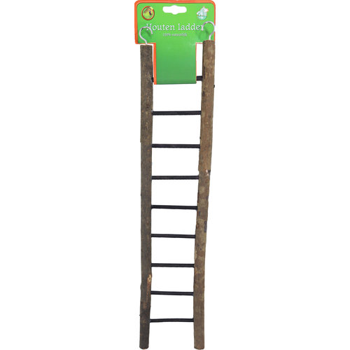 Boon Boon vogelspeelgoed ladder hout Natural 9 traps, 45 cm.