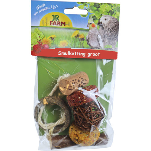 JR Farm JR Farm grote parkiet & papegaai natuurlijke smulketting groot, 100 gram. 11744