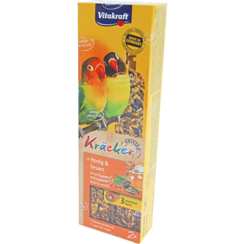 Vitakraft Vitakraft honing/sesam-kräcker agaporniden, 2in1.