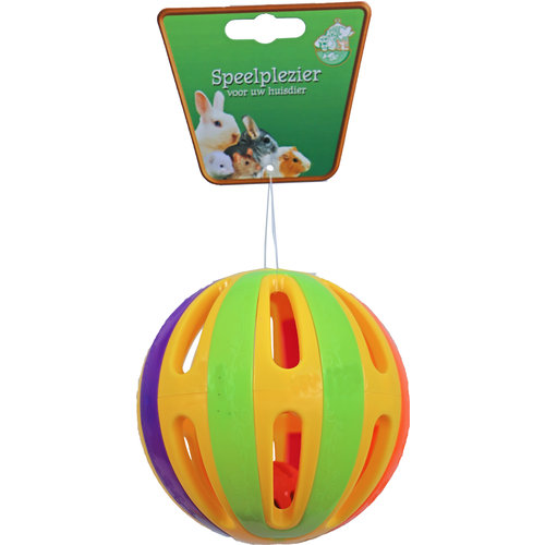 Boon knaagdierspeelgoed bal plastic met bel, 12,5 cm.