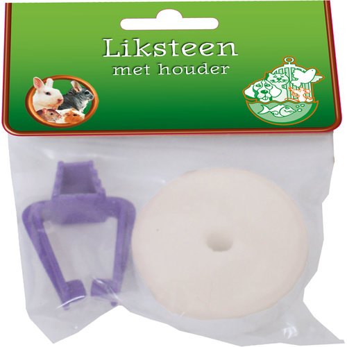 Boon Boon liksteen met plastic houder voor knaagdier en/of konijn.