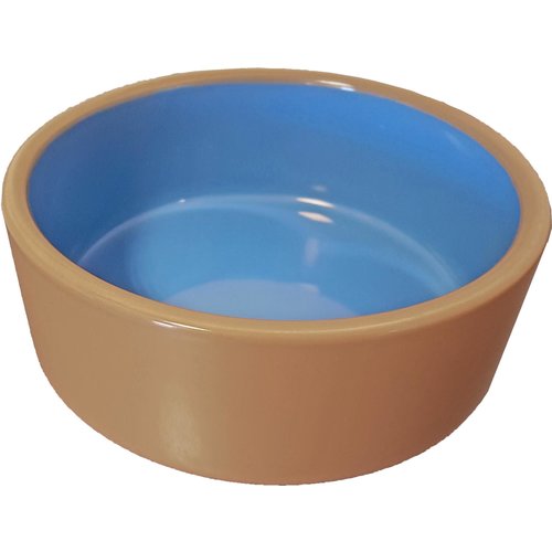 Hondeneetbak steen beige/blauw, 15 cm.