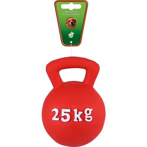 Boon hondenspeelgoed latex bal 25 kg halter rood, 15 cm.