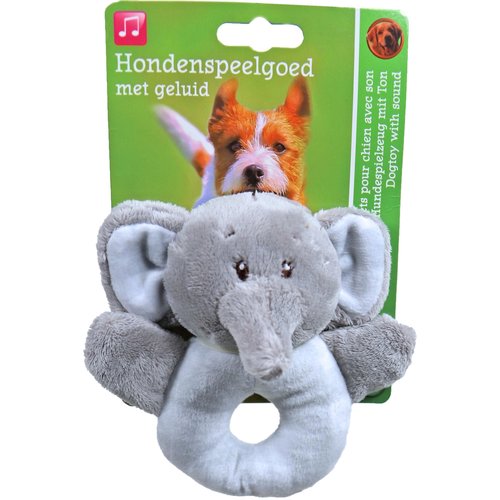 Boon hondenspeelgoed pluche olifant, 13 cm met geluid.