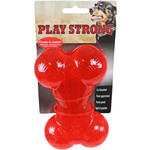 Play en Dental Strong Play Strong hondenspeelgoed rubber bot 14 cm, rood.