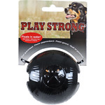 Play en Dental Strong Hondenspeelgoed Play Strong rubber bal 8.5 cm, zwart.