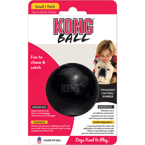 Kong Kong hond Extreme rubber Ball zwart, small.